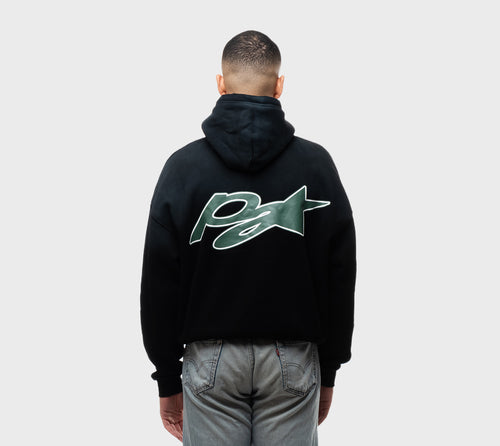 PLAY AGAIN Basic Logo Distressed Hoodie